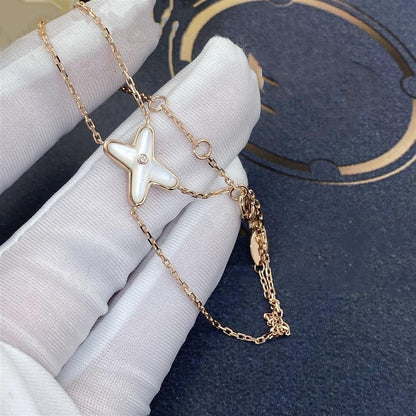 [Elowen Jewels]JEUX BRACELET WHITE MOP PINK GOLD 1 DIAMOND