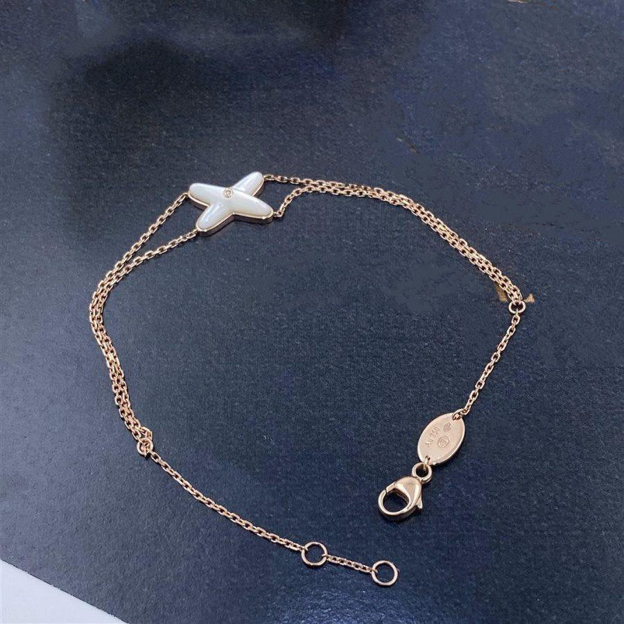 [Elowen Jewels]JEUX BRACELET WHITE MOP PINK GOLD 1 DIAMOND