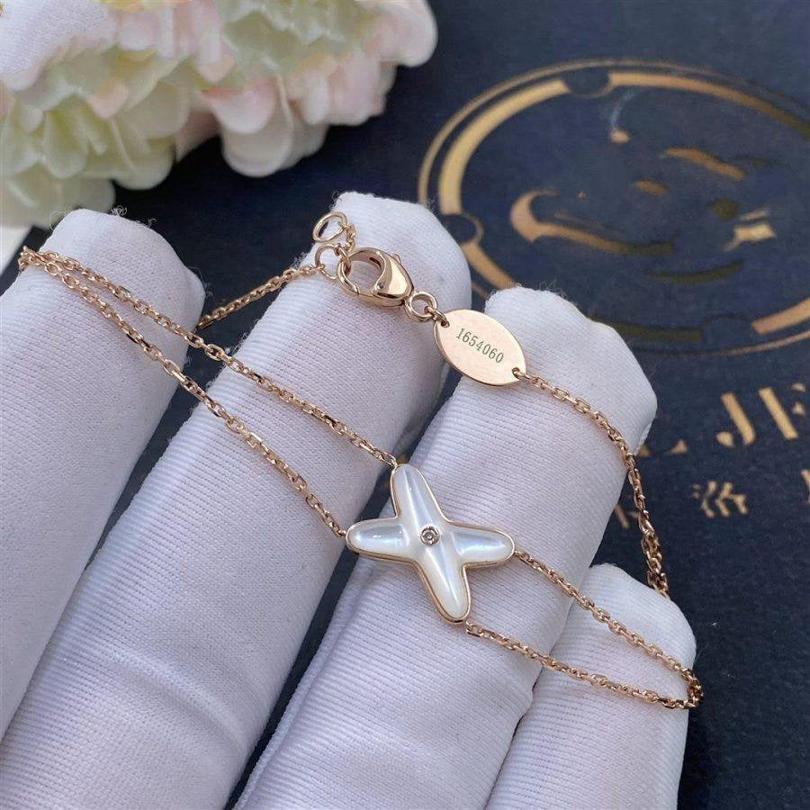 [Elowen Jewels]JEUX BRACELET WHITE MOP PINK GOLD 1 DIAMOND