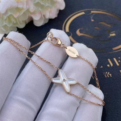 [Elowen Jewels]JEUX BRACELET WHITE MOP PINK GOLD 1 DIAMOND