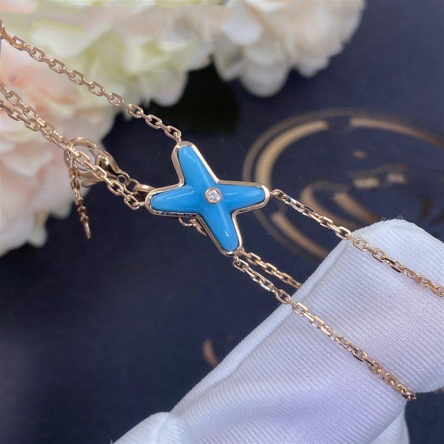 [Elowen Jewels]JEUX BRACELET TURQUOISE PINK GOLD 1 DIAMOND