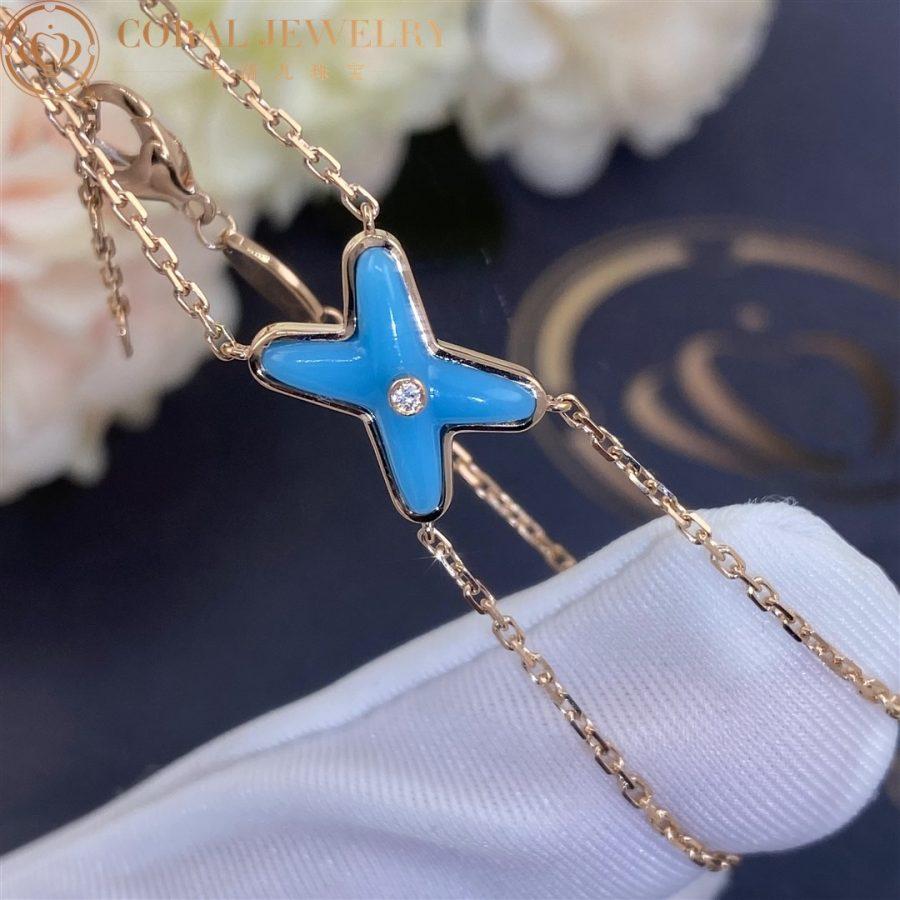 [Elowen Jewels]JEUX BRACELET TURQUOISE PINK GOLD 1 DIAMOND