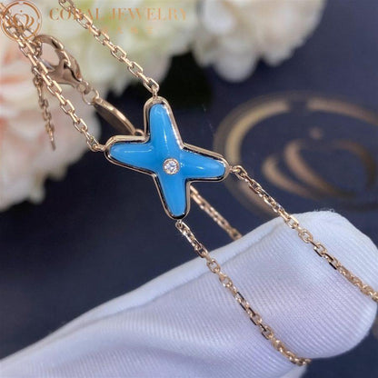 [Elowen Jewels]JEUX BRACELET TURQUOISE PINK GOLD 1 DIAMOND