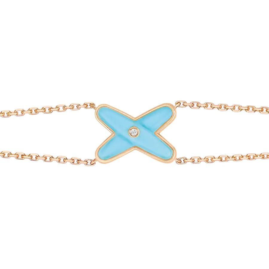 [Elowen Jewels]JEUX BRACELET TURQUOISE PINK GOLD 1 DIAMOND