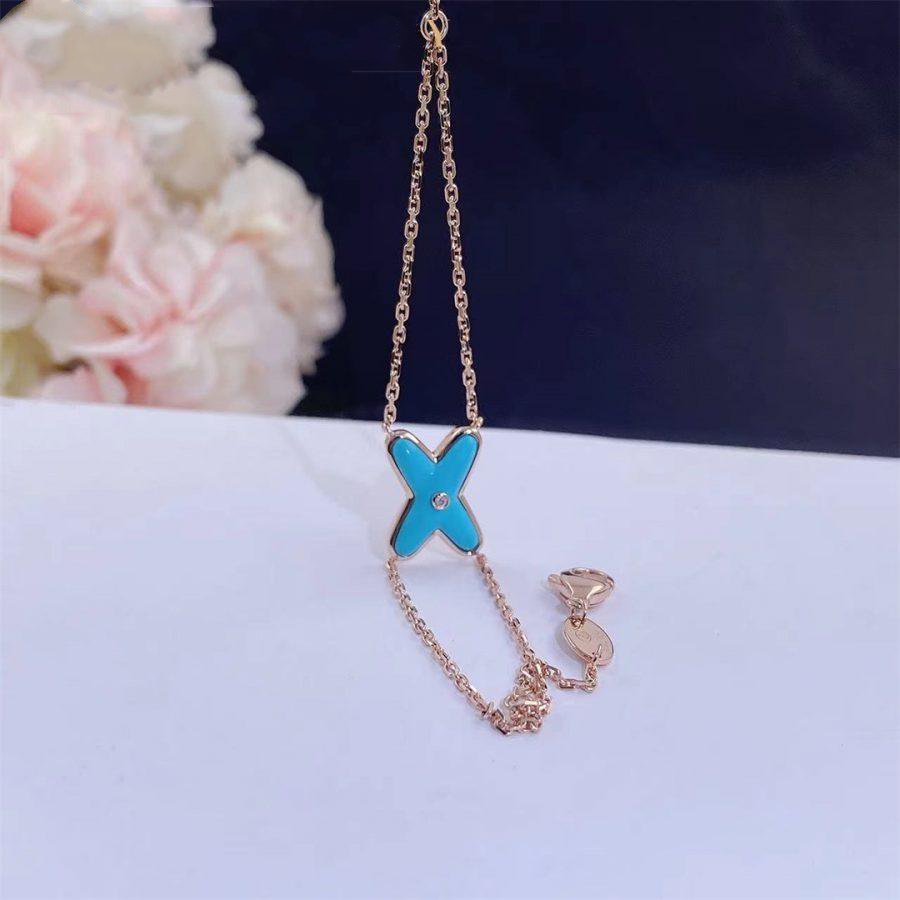 [Elowen Jewels]JEUX BRACELET TURQUOISE PINK GOLD 1 DIAMOND
