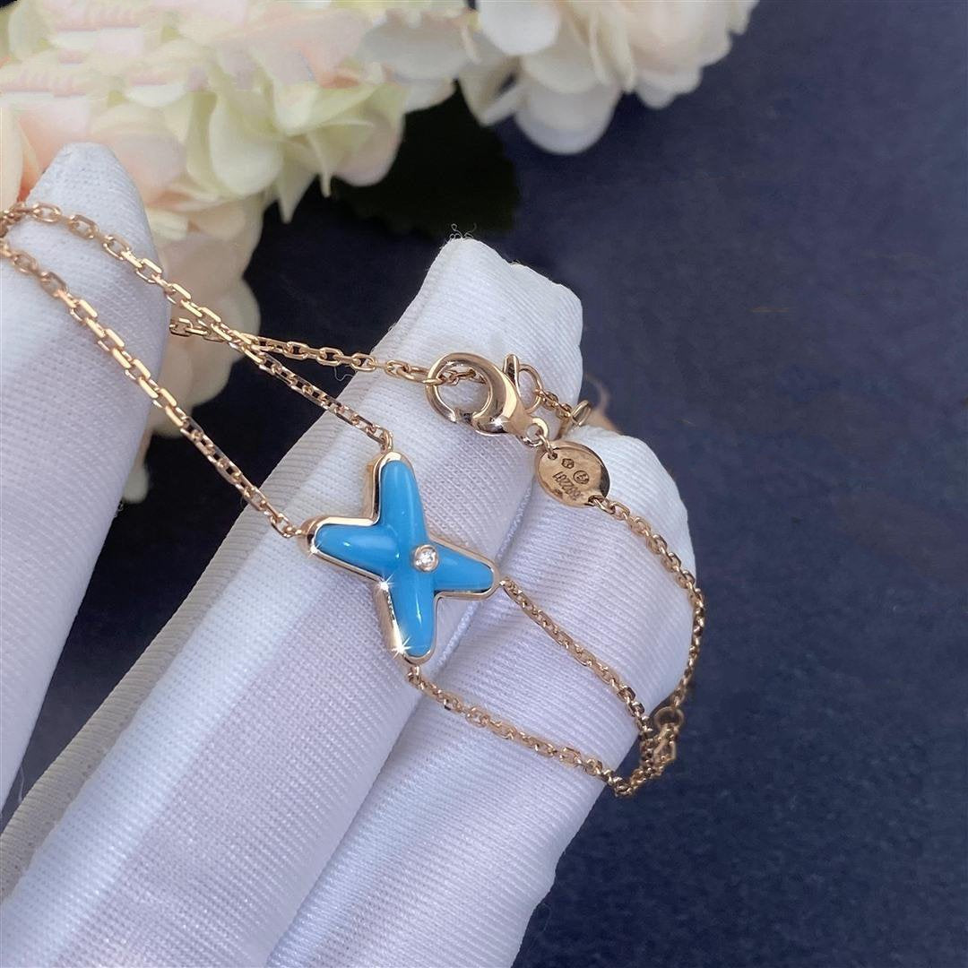 [Elowen Jewels]JEUX BRACELET TURQUOISE PINK GOLD 1 DIAMOND