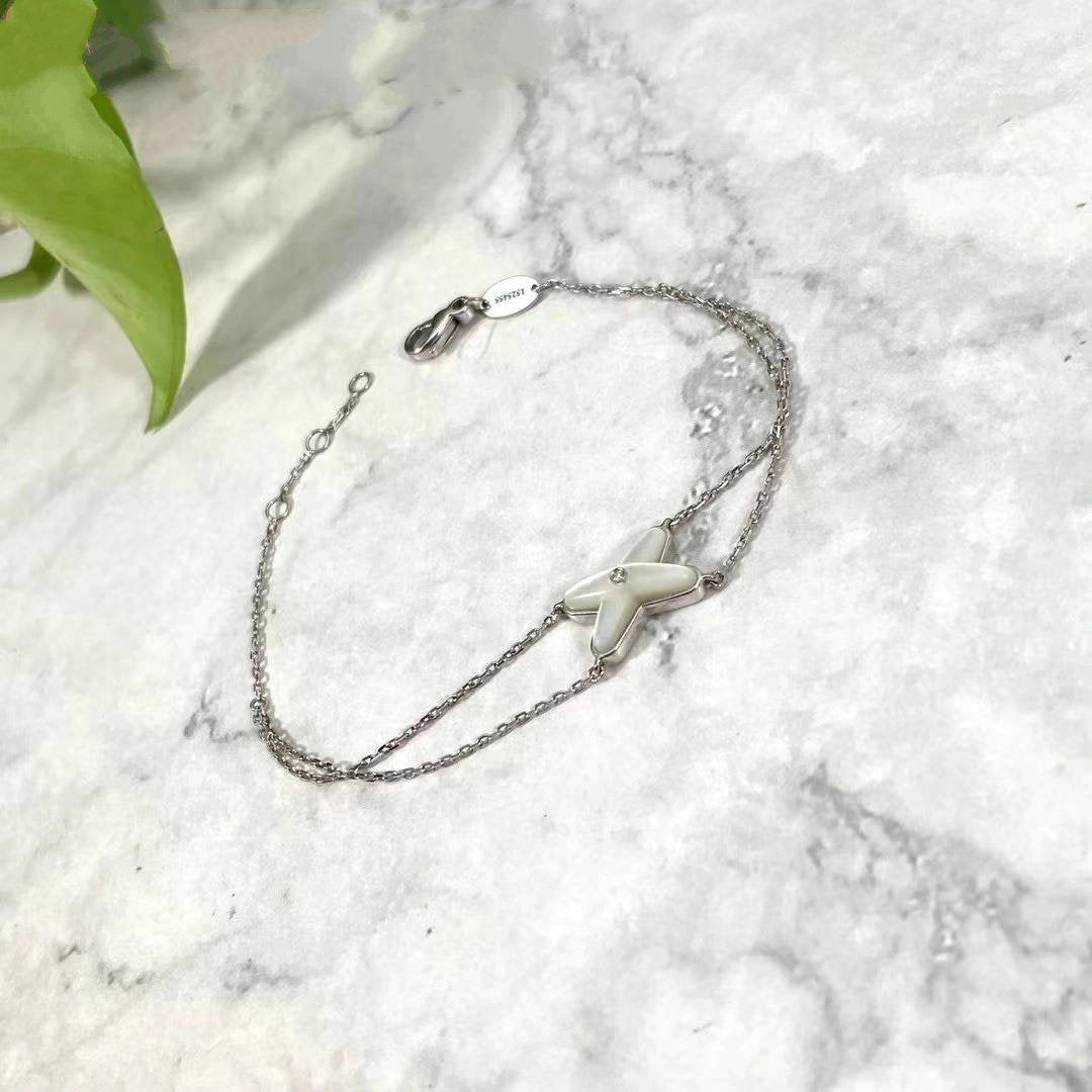 [Elowen Jewels]JEUX BRACELET WHITE MOP SILVER 1 DIAMOND