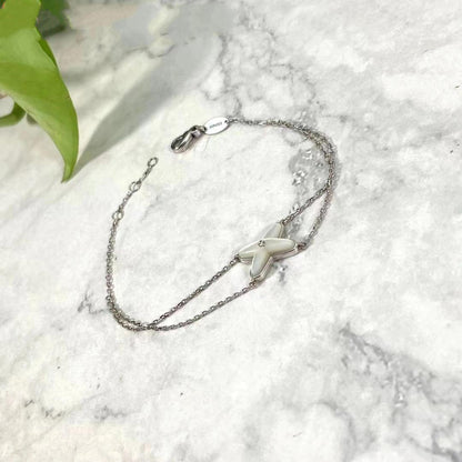 [Elowen Jewels]JEUX BRACELET WHITE MOP SILVER 1 DIAMOND