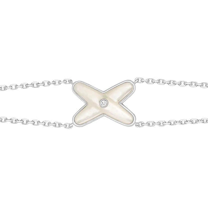 [Elowen Jewels]JEUX BRACELET WHITE MOP SILVER 1 DIAMOND