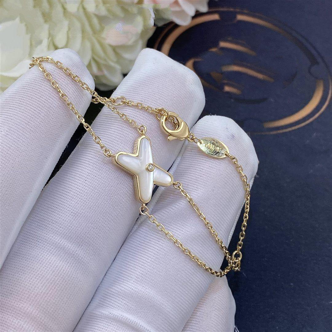 [Elowen Jewels]JEUX BRACELET WHITE MOP GOLD 1 DIAMOND