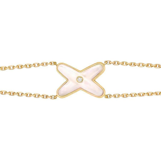 [Elowen Jewels]JEUX BRACELET WHITE MOP GOLD 1 DIAMOND