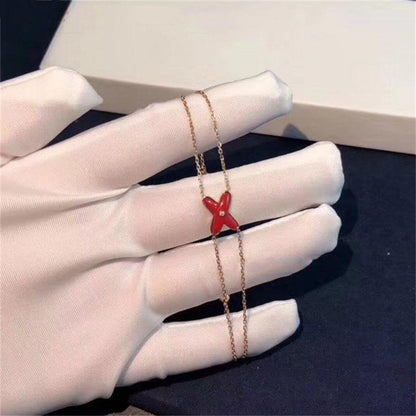 [Elowen Jewels]JEUX BRACELET CARNELIAN PINK GOLD 1 DIAMOND