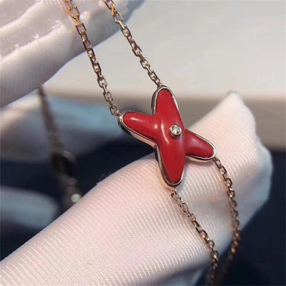 [Elowen Jewels]JEUX BRACELET CARNELIAN PINK GOLD 1 DIAMOND