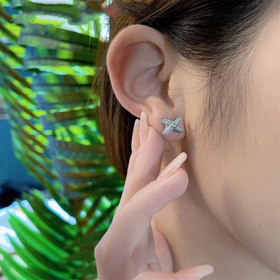 [Elowen Jewels]JEUX DE SILVER DIAMOND EARRINGS