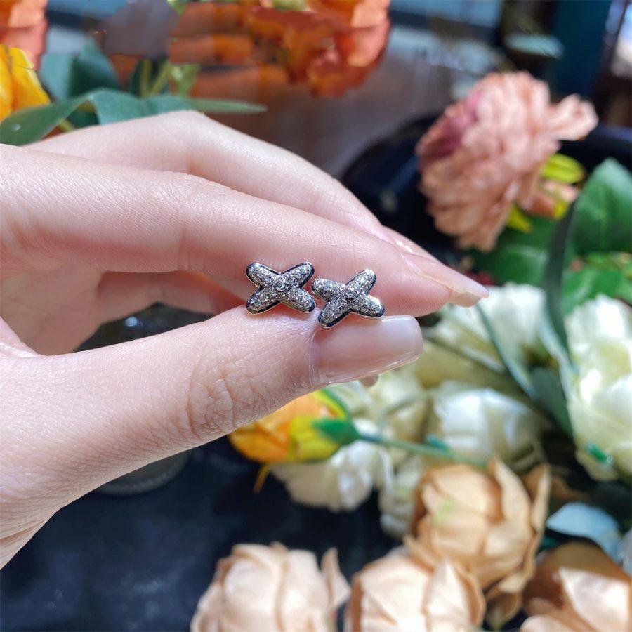 [Elowen Jewels]JEUX DE SILVER DIAMOND EARRINGS