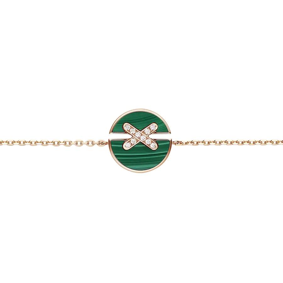 [Elowen Jewels]JEUX DE BRACELET MALACHITE PINK GOLD DIAMONDS