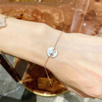 [Elowen Jewels]JEUX DE BRACELET MOP PINK GOLD DIAMONDS