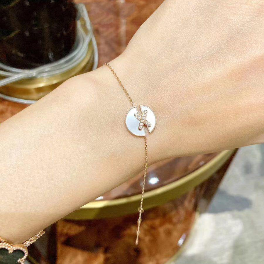 [Elowen Jewels]JEUX DE BRACELET MOP PINK GOLD DIAMONDS