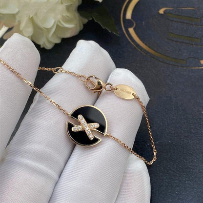 [Elowen Jewels]JEUX DE BRACELET ONYX PINK GOLD DIAMOND