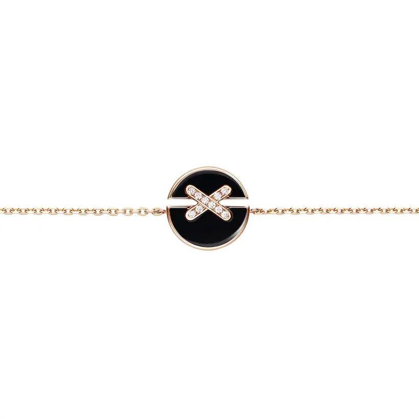 [Elowen Jewels]JEUX DE BRACELET ONYX PINK GOLD DIAMOND