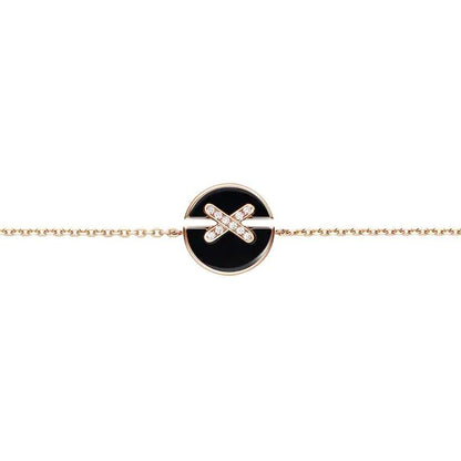 [Elowen Jewels]JEUX DE BRACELET ONYX PINK GOLD DIAMOND