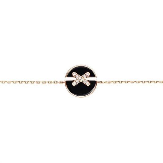 [Elowen Jewels]JEUX DE BRACELET ONYX PINK GOLD DIAMOND