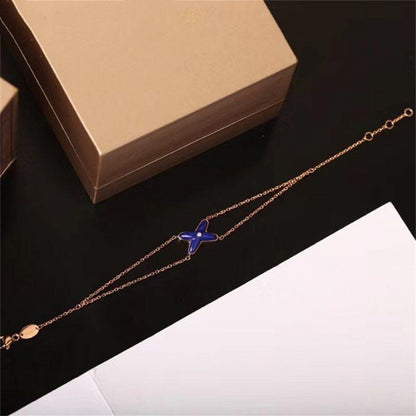 [Elowen Jewels]Hollow Design Four-Leaf Clover Flower Shape Bracelet