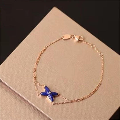 [Elowen Jewels]Hollow Design Four-Leaf Clover Flower Shape Bracelet