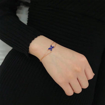 [Elowen Jewels]Hollow Design Four-Leaf Clover Flower Shape Bracelet