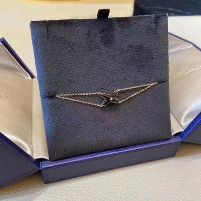 [Elowen Jewels]JEUX BRACELET ONYX PINK GOLD 1 DIAMOND
