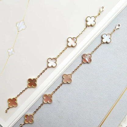 [Elowen Jewels] CLOVER 5 MOTIFS  PINK MOP BRACELET COLLECTION
