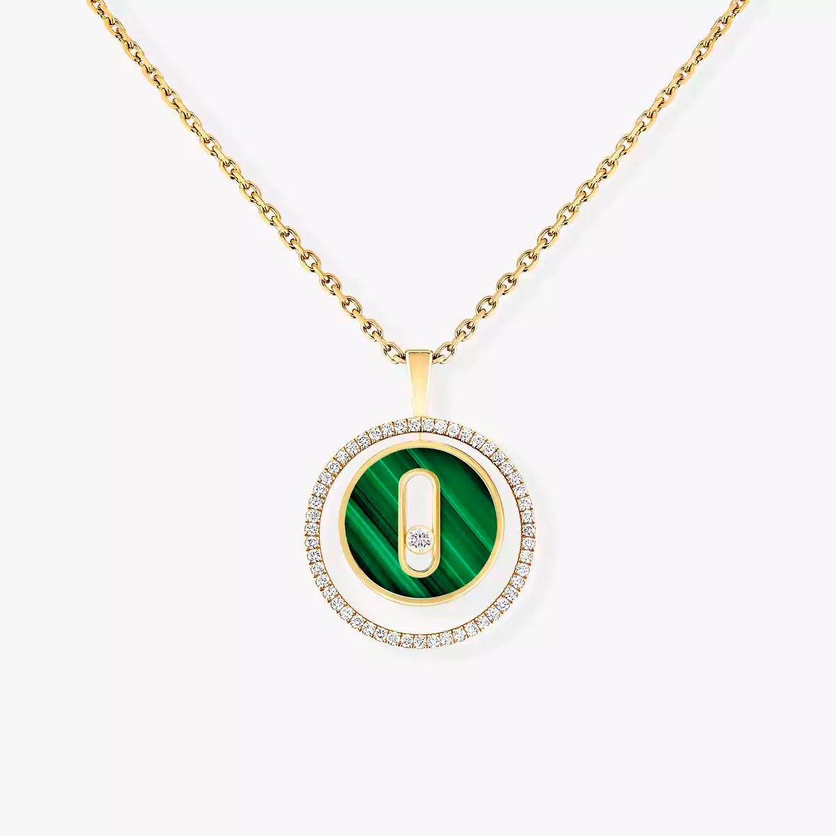 [Elowen Jewelry]Lucky Move Diamond Necklace in Rose Gold and White Mother-of-Pearl