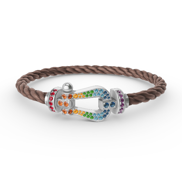 [Elowen Jewels]FORC LARGE HORSESHOE  COLORED DIAMOND BRACELET SILVER