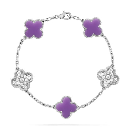 [Elowen Jewels]CLOVER 5 MOTIF LIGHT PURPLE BRACELET COLLECTION