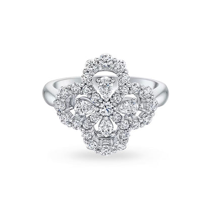 [Elowen Jewels]LOOP RING FULL MOTIF DIAMOND 16MM SILVE