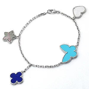 [Elowen Jewels]LUCKY SPRING SILVER BRACELET 4 MOTIF