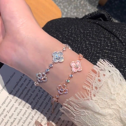 [Elowen Jewels]CLOVER 5 MOTIF PINK BLUE RED WHITE BRACELET