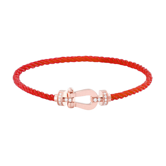[Elowen Jewels]FORCE 10 HALF DIAMOND PINK GOLD RED CORDERI LARGE AND MEDIUM MODEL