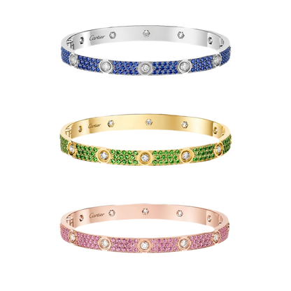 [Elowen-jewel]2026 PAVE GEMSTONE LOVE BRACELET 6.1MM 10 DIAMONDS