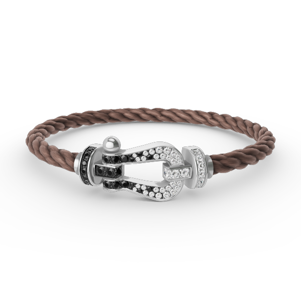 [Elowen Jewels]FORCE LARGE HORSESHOE BLACK WHITE DIAMOND BRACELET SILVER