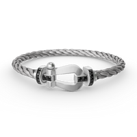 [Elowen Jewel]FORCE LARGE HORSESHOE BLACK DIAMOND BRACELET SILVER