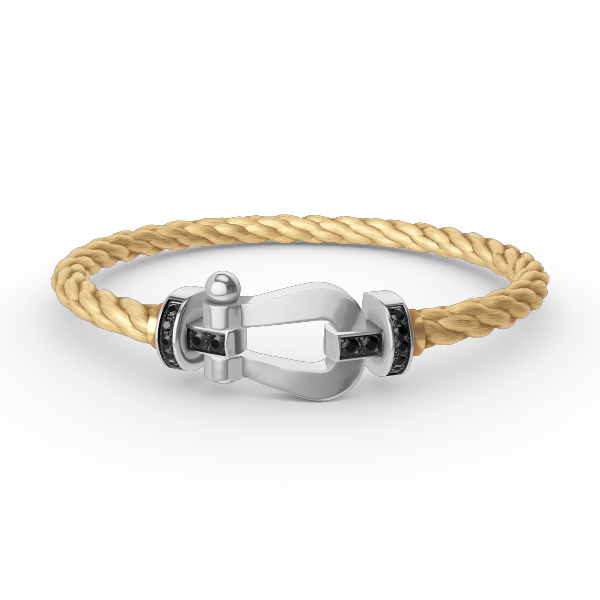 [Elowen Jewels]FORCE LARGE HORSESHOE BLACK DIAMOND BRACELET SILVER