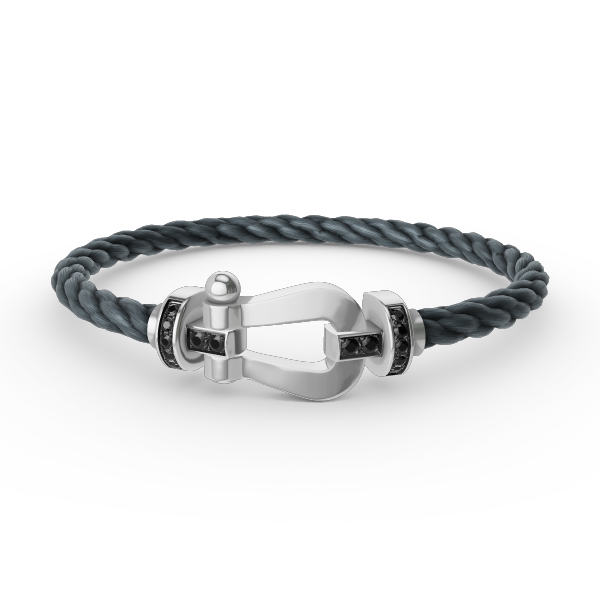 [Elowen Jewels]FORCE LARGE HORSESHOE BLACK DIAMOND BRACELET SILVER
