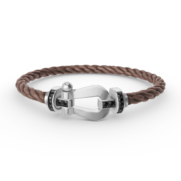 [Elowen Jewels]FORCE LARGE HORSESHOE BLACK DIAMOND BRACELET SILVER