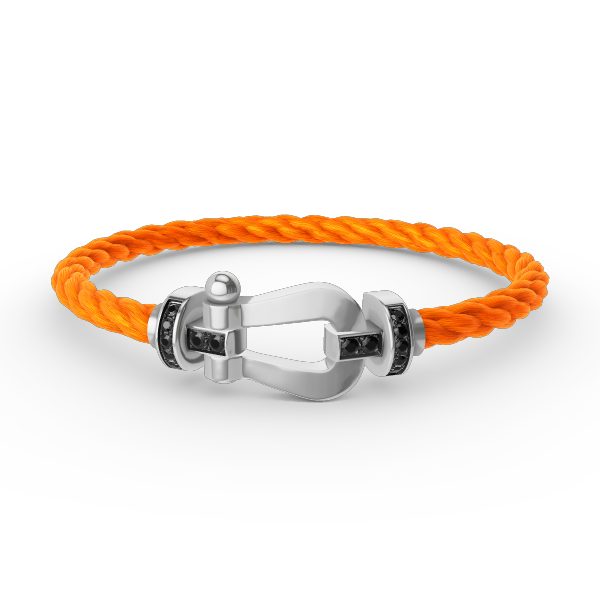 [Elowen Jewels]FORCE LARGE HORSESHOE BLACK DIAMOND BRACELET SILVER