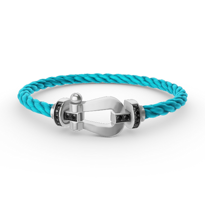 [Elowen Jewels]FORCE LARGE HORSESHOE BLACK DIAMOND BRACELET SILVER