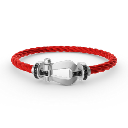 [Elowen Jewels]FORCE LARGE HORSESHOE BLACK DIAMOND BRACELET SILVER