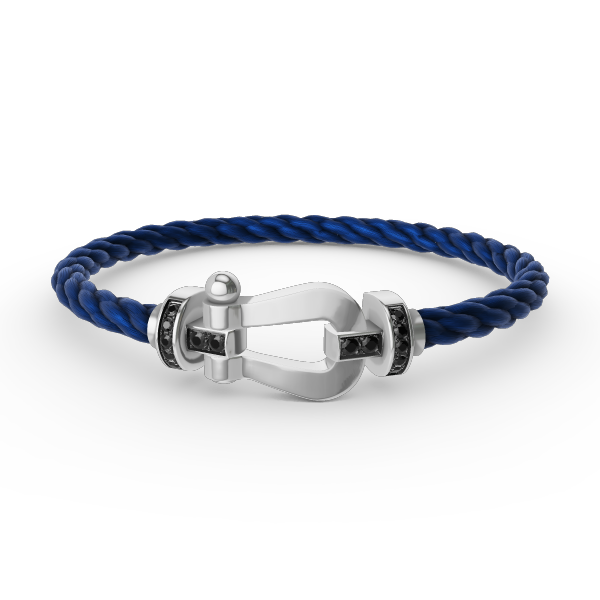 [Elowen Jewels]FORCE LARGE HORSESHOE BLACK DIAMOND BRACELET SILVER