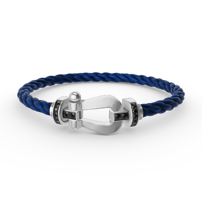 [Elowen Jewels]FORCE LARGE HORSESHOE BLACK DIAMOND BRACELET SILVER