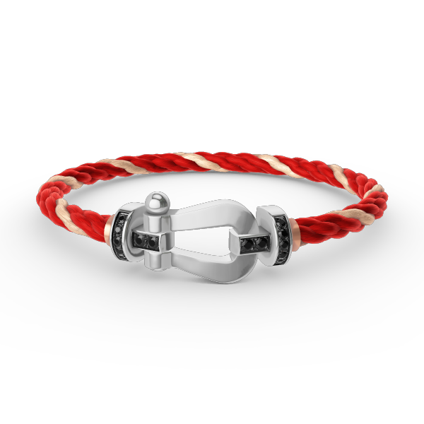 [Elowen Jewels]FORCE LARGE HORSESHOE BLACK DIAMOND BRACELET SILVER